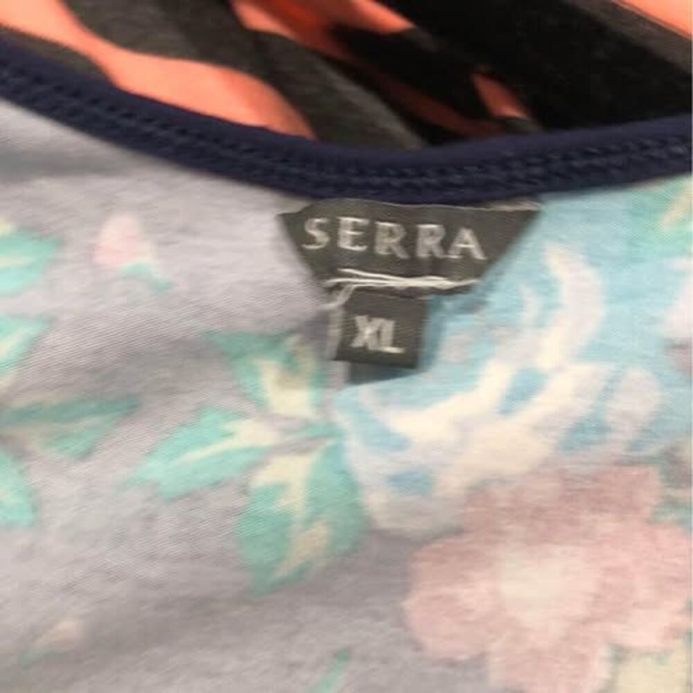 Dress XL Serra Sleeveless Blue Floral Print With Pockets C5459 - Picture 6 of 6